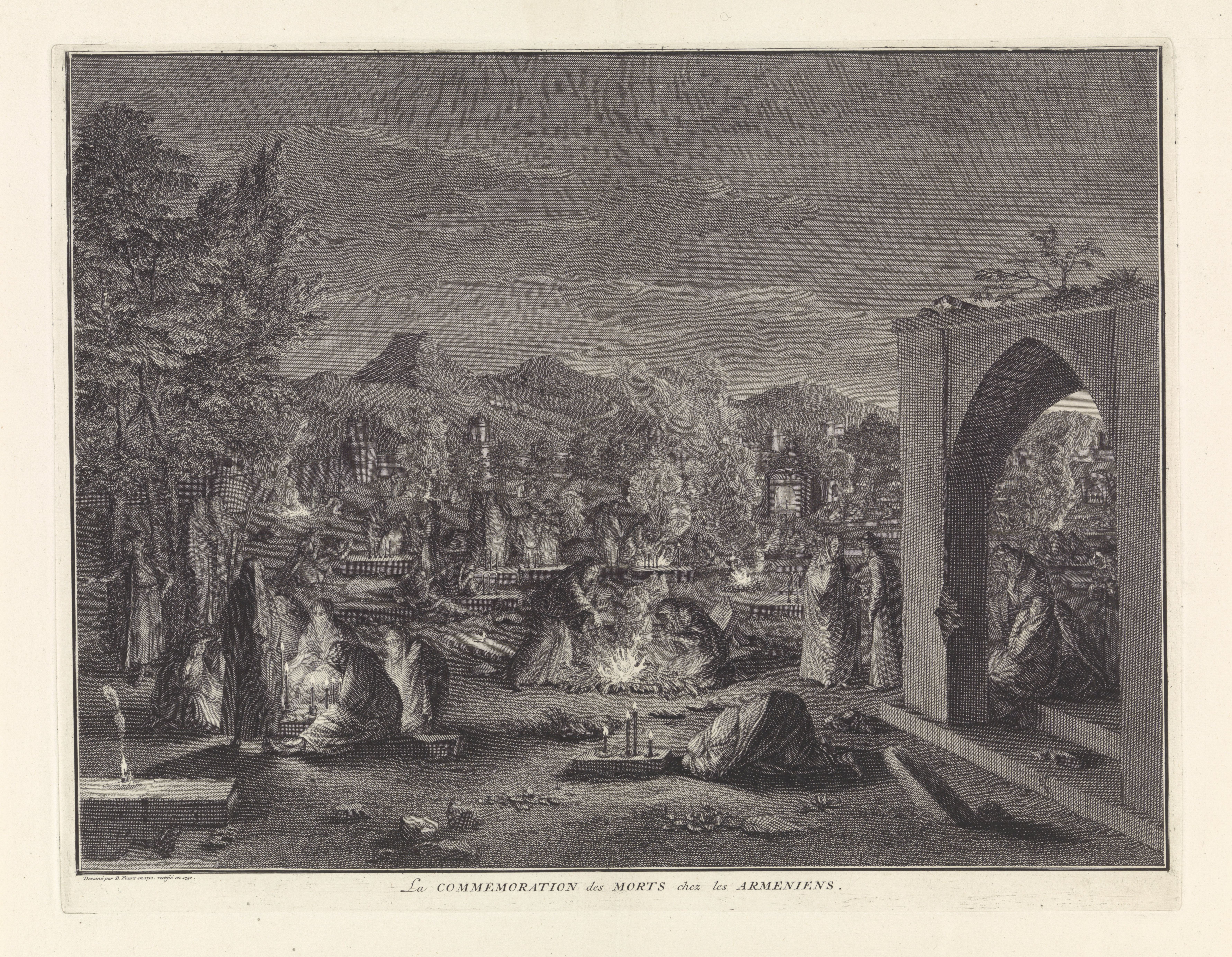 Remembrance Day of the dead by Armenian Christians, Bernard Picart (studio), Bernard Picart, 1710-1730