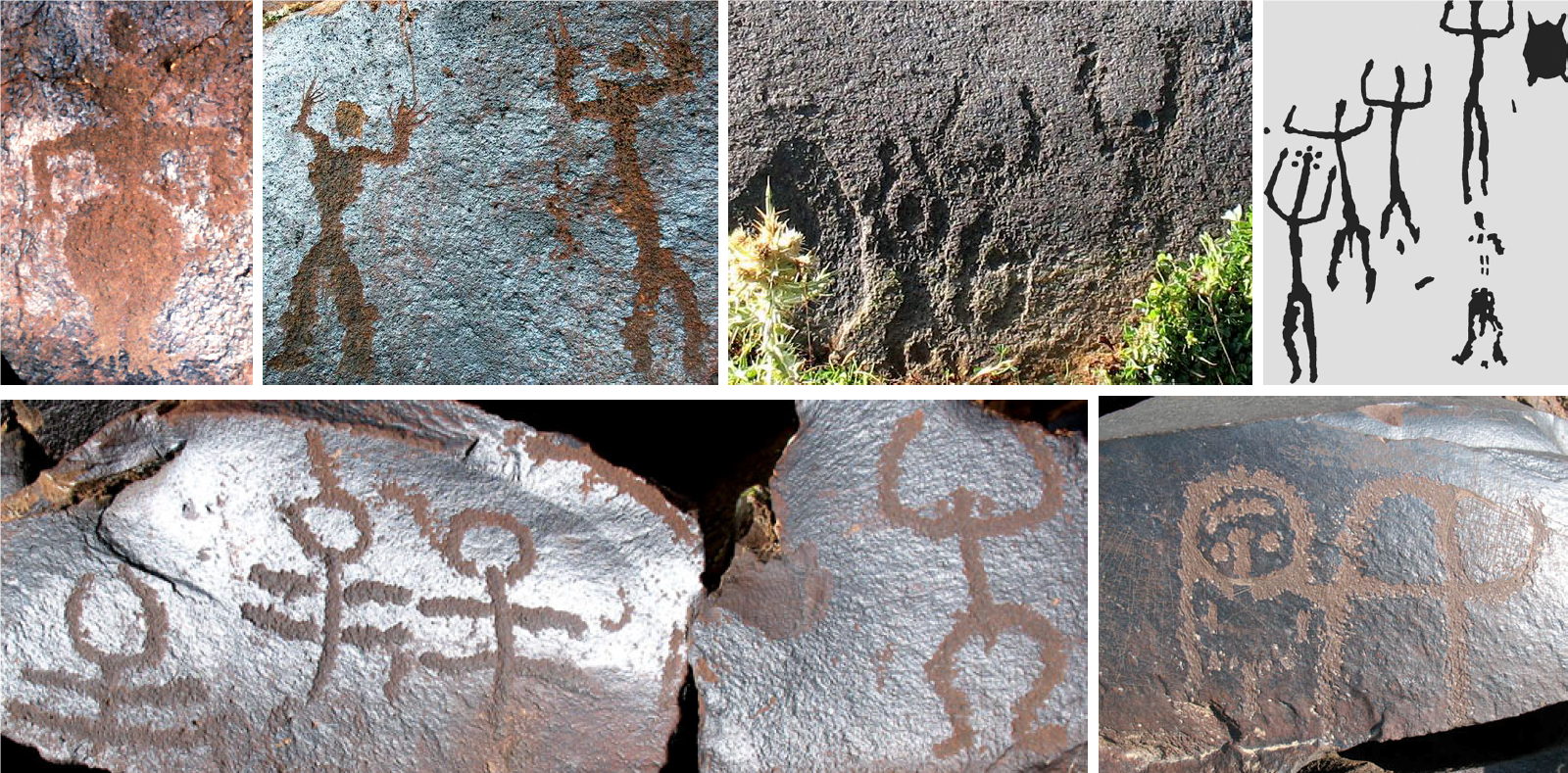 Petroglyphs of ceremonial life and rituals